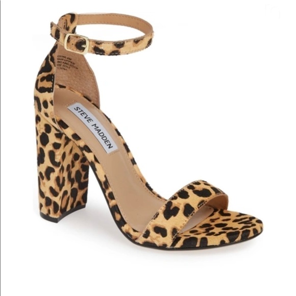 Steve Madden Carrson Real Fur Sandal in Leopard Multi Size 7 - Picture 9 of 9